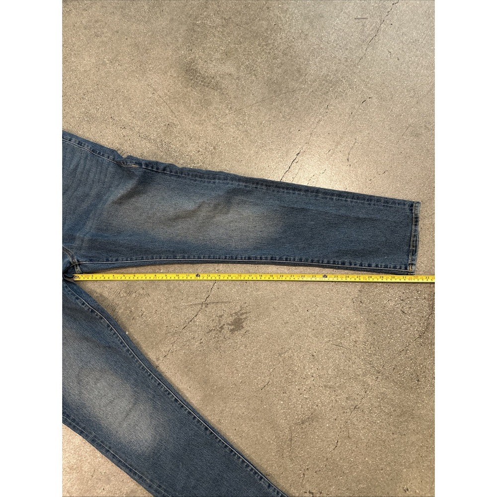 True Religion Jeans Mens Blue Sz 34x32 Geno Relaxed Slim World Tour Flap Pockets - Picture 2 of 8